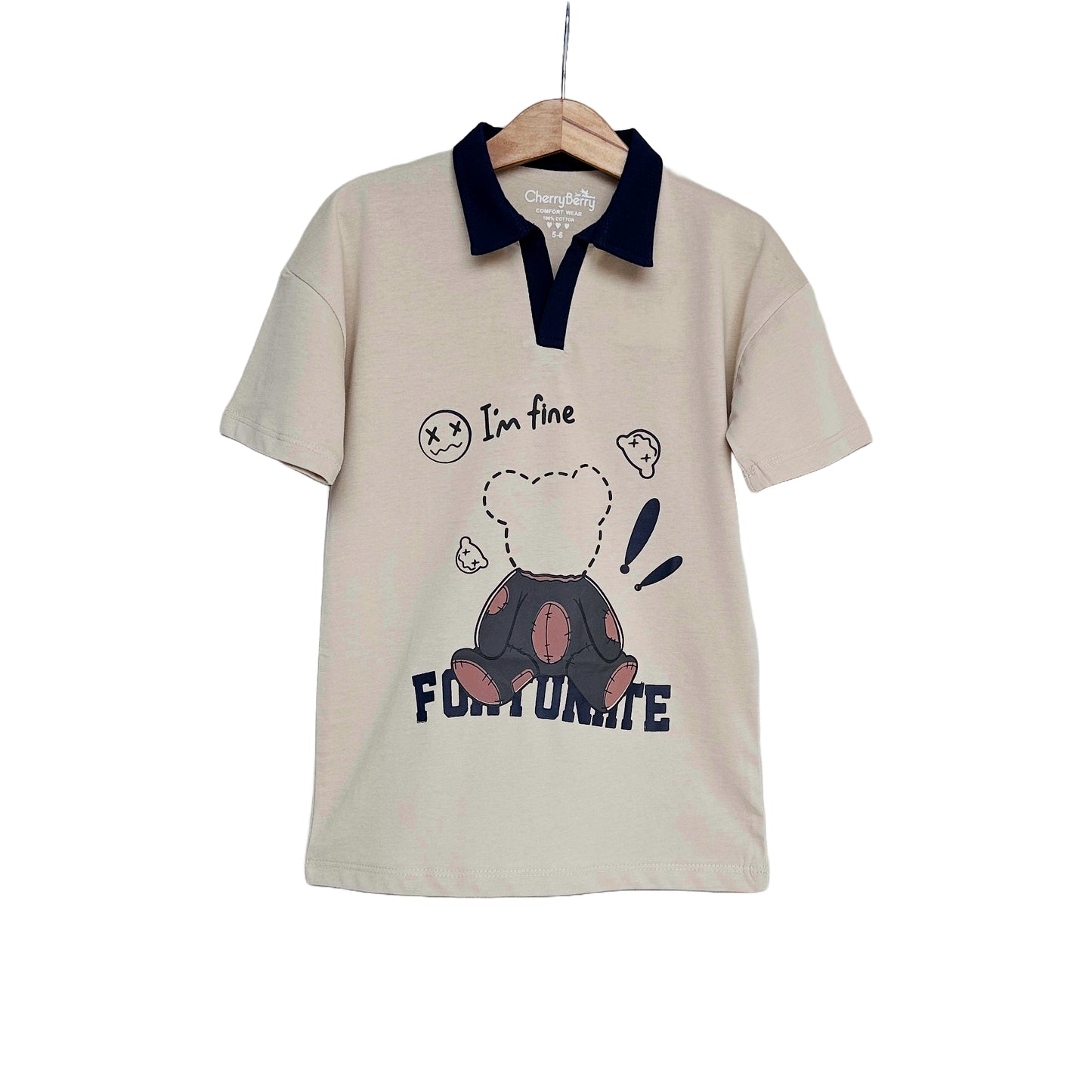 I am fine fortunate oversized Polo shirt