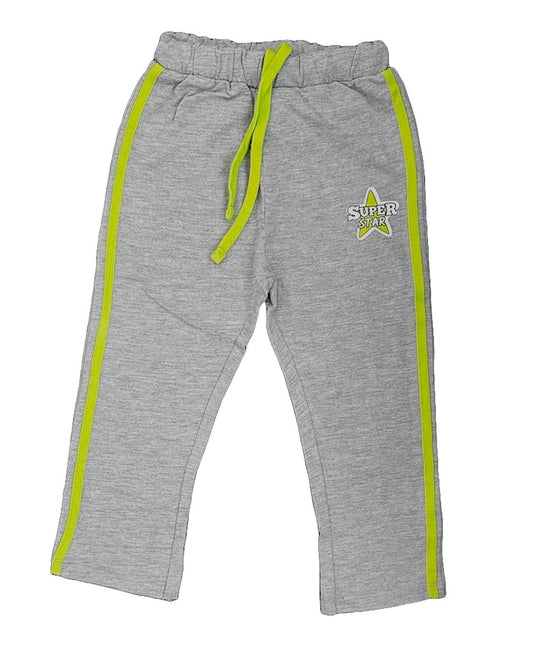 side strips printed cotton knit trouser