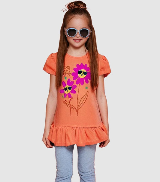 Girls’ short sleeve cotton t-shirt with "My Sister My Bestie" printed text on the front, combining comfort with a heartfelt message