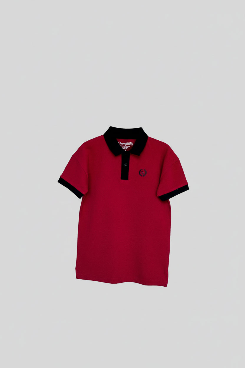 Trendy boys' oversized polo shirt with a relaxed, fashion-forward fit