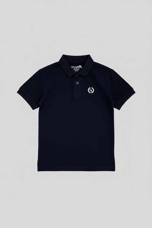 Trendy boys' oversized polo shirt and matching shorts set with a relaxed, fashion-forward fit