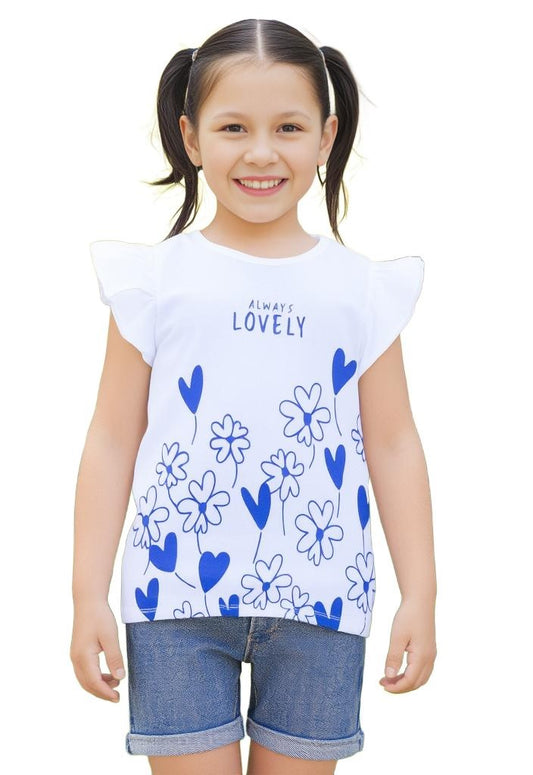 Always lovely floral girls t-shirt