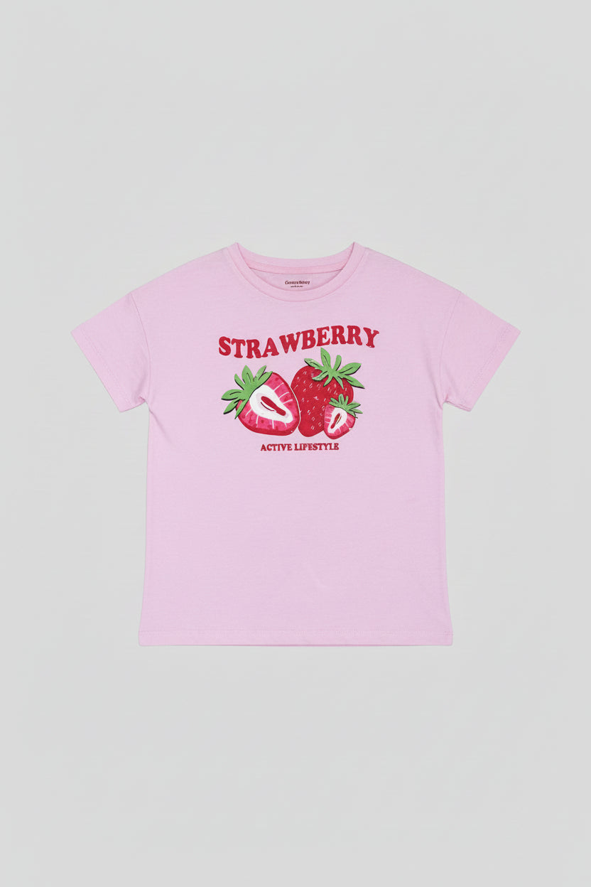 Strawberry drop shoulder T-shirt