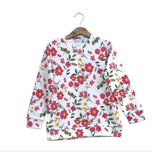 Girls allover floral print sweatshirt