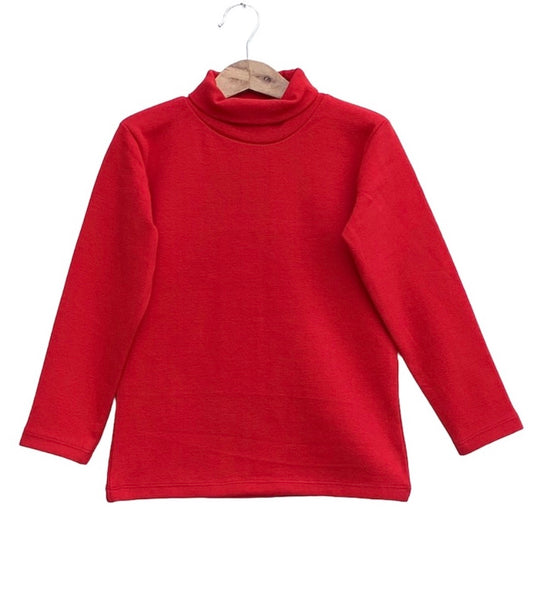 Unisex stretch Red High neck T-shirt