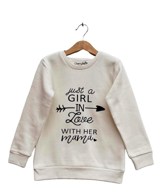 girl love with her mom sweatshirt