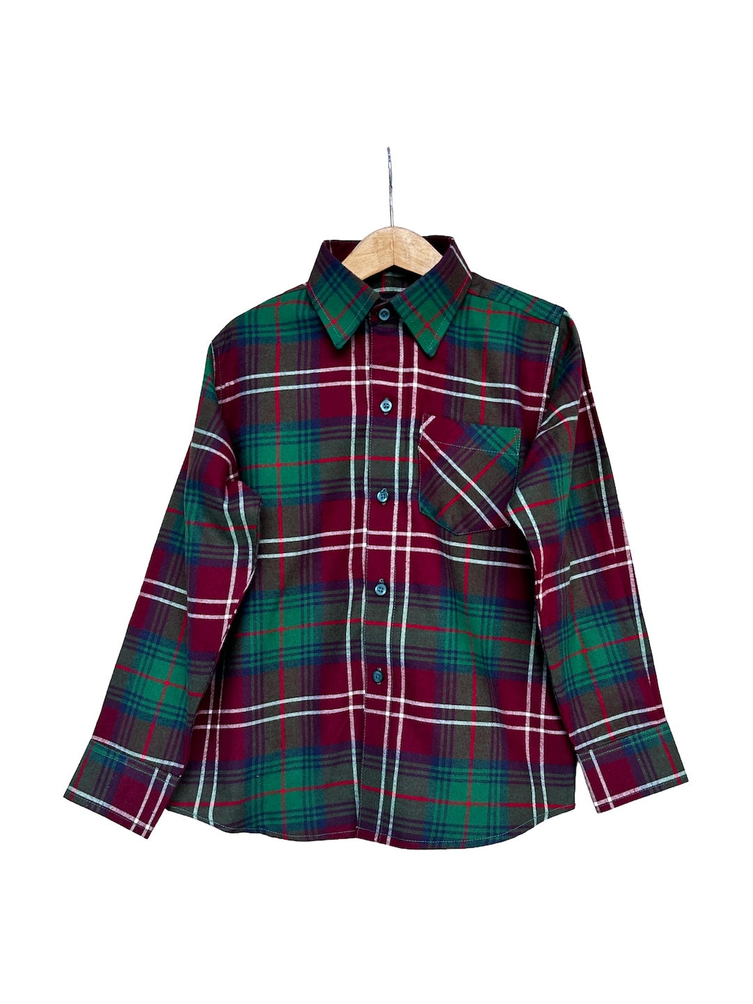 Classic Flannel Button-Down Green Shirt