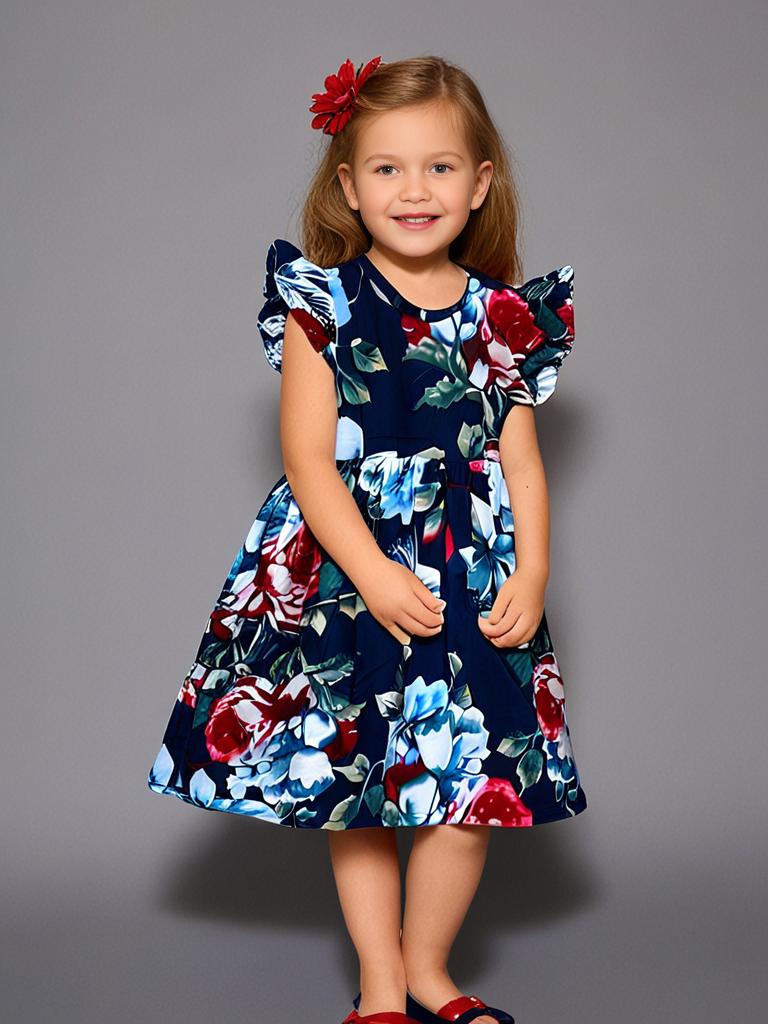 Baby Girls cotton flower print Frock