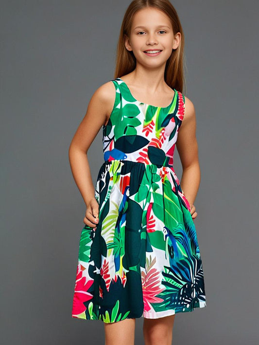 Girls cotton flower print Frock