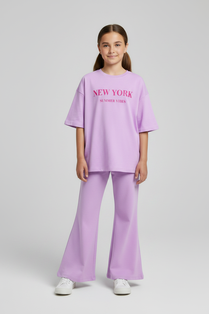 Girls oversized loose fit dress set.