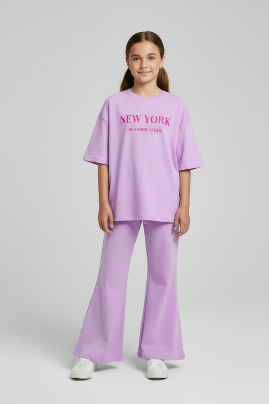 Girls oversized loose fit dress set.