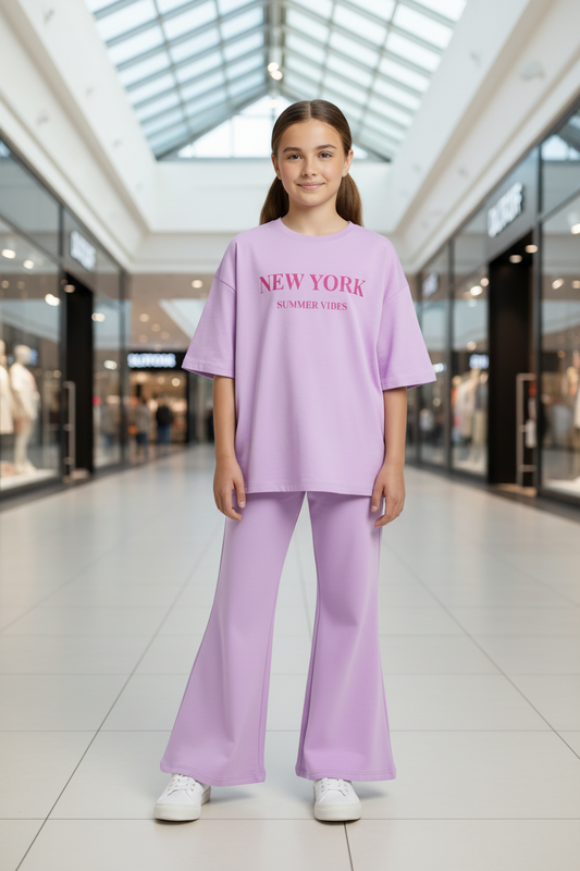 Girls oversized loose fit dress set.