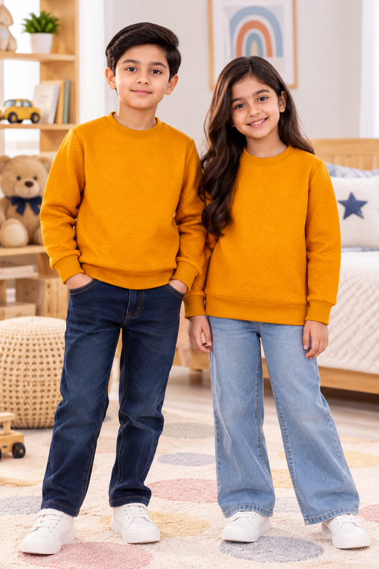 Unisex jacquard knit sweatshirt
