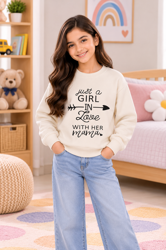 girl love with her mom sweatshirt