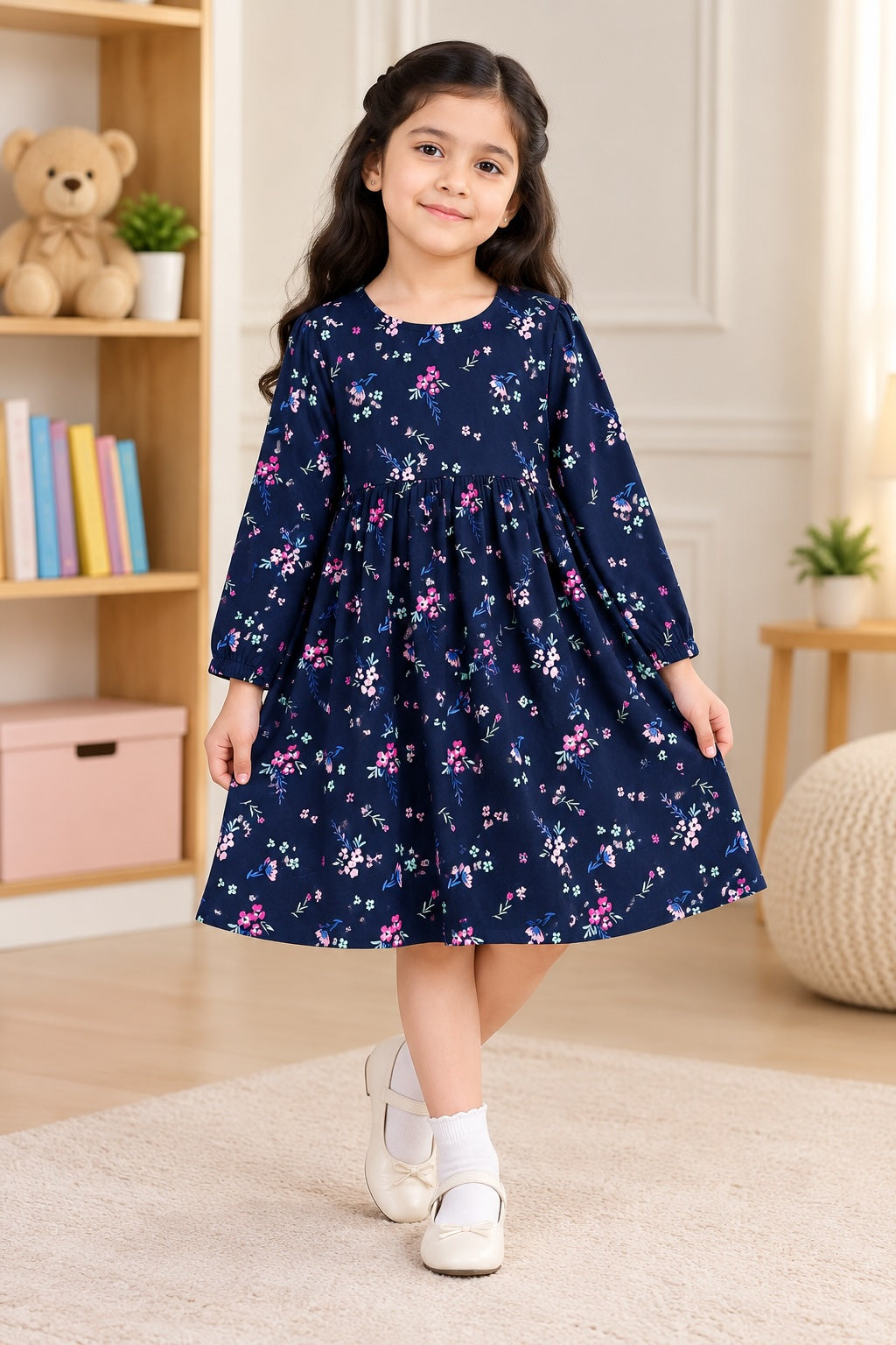 BloomTiered knee length dress
