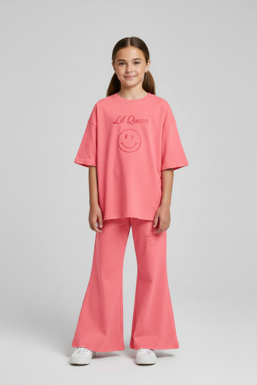 lil queen oversized loose fit drop shoulder dress set