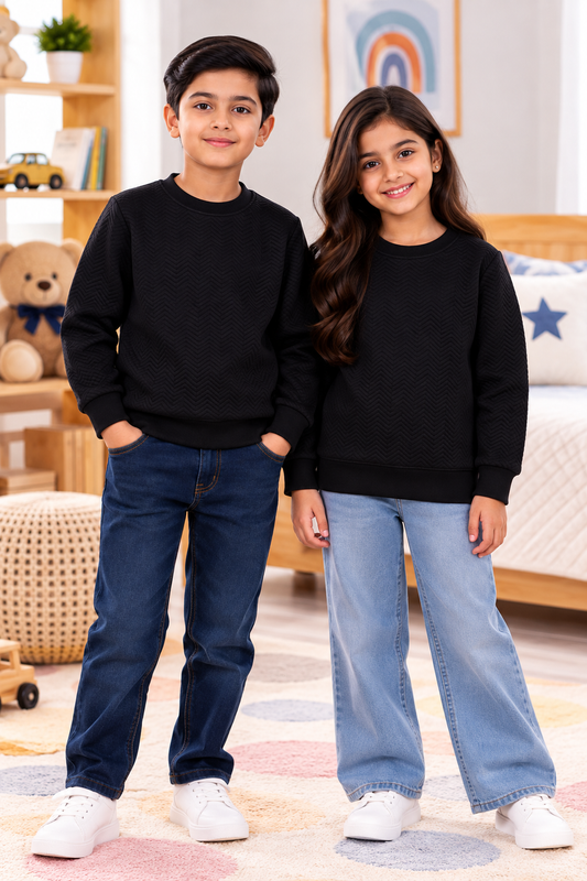 Unisex jacquard knit sweatshirt
