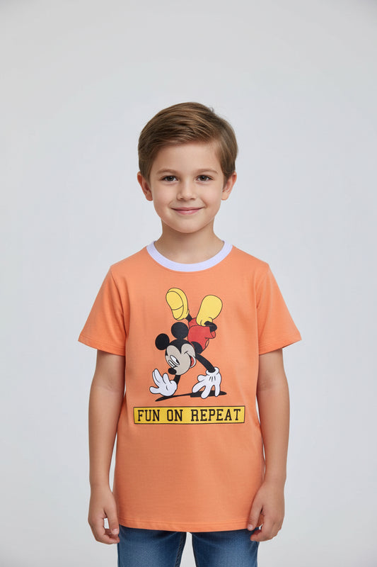 kids boys fun on Repeat carton T-shirt