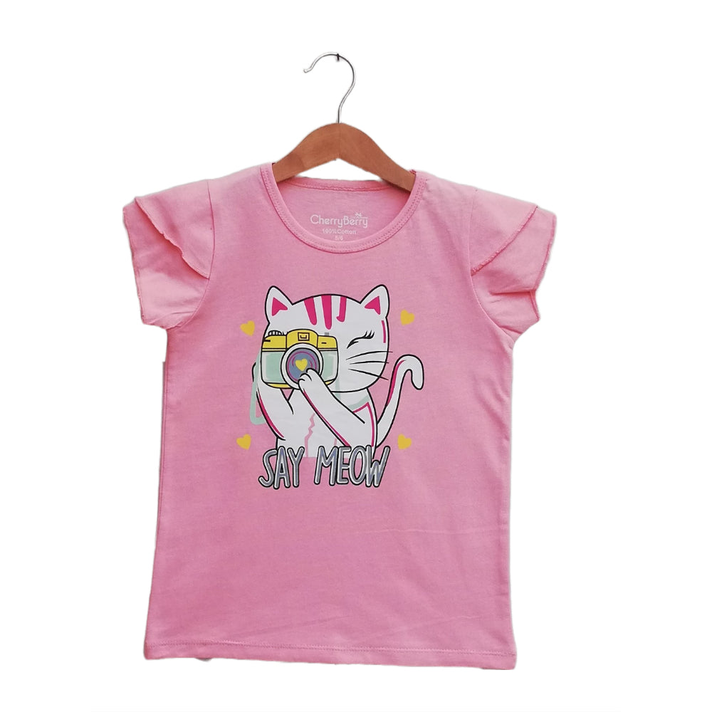 Girls say Meow cat T-shirts