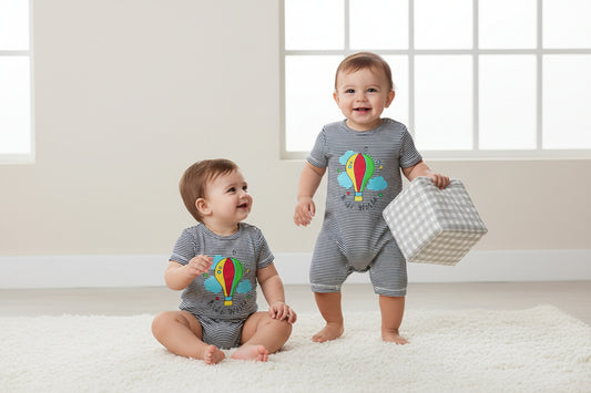 unisex Baby Striped full Romper