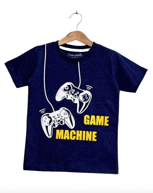 Boys game machine print T-shirt