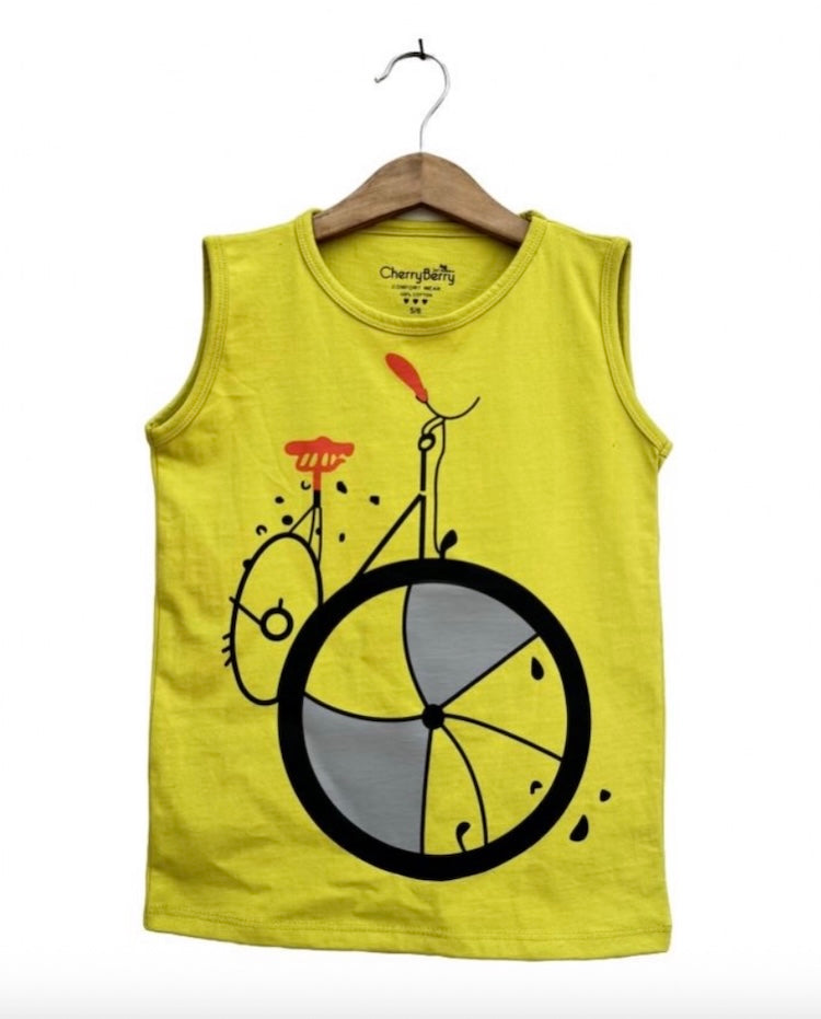 Boys Cycling Printed Sleeveless Tee