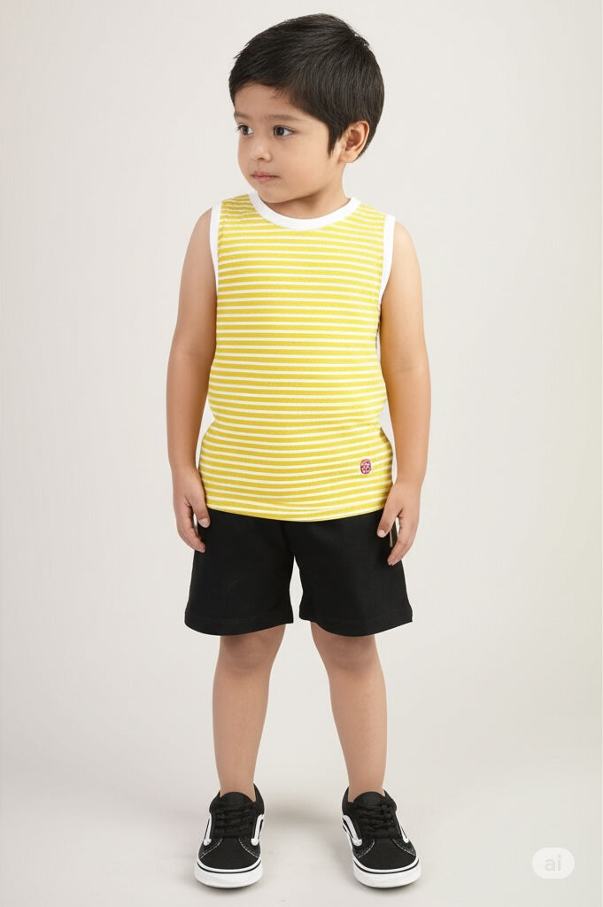 Boys striped sleeveless t-shirt
