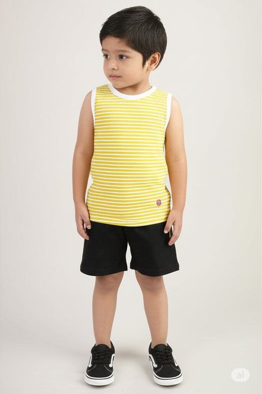 Boys striped sleeveless t-shirt