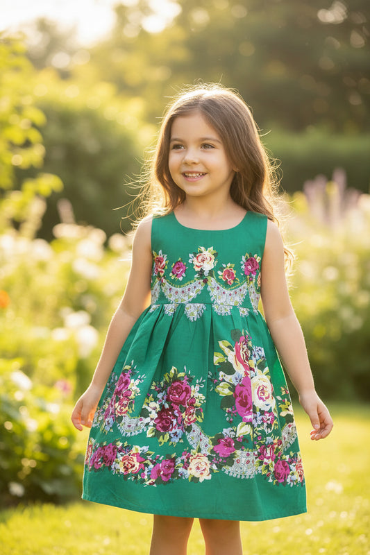 Girls cotton flower print Frock