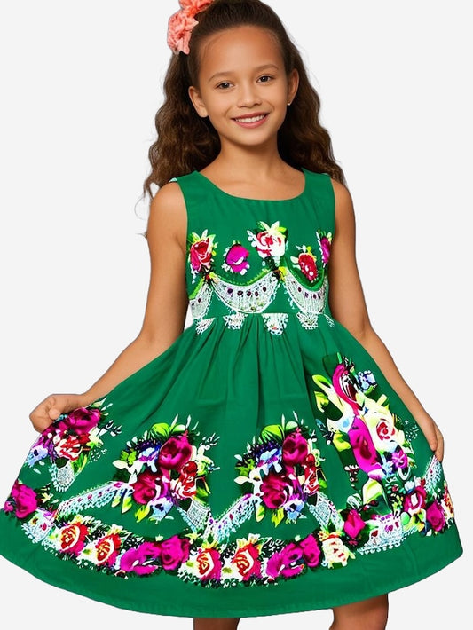 Girls cotton flower print Frock