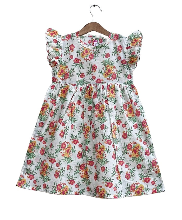 Girls cotton flower print Frock