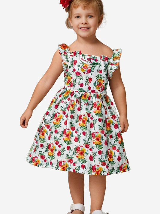 Girls cotton flower print Frock