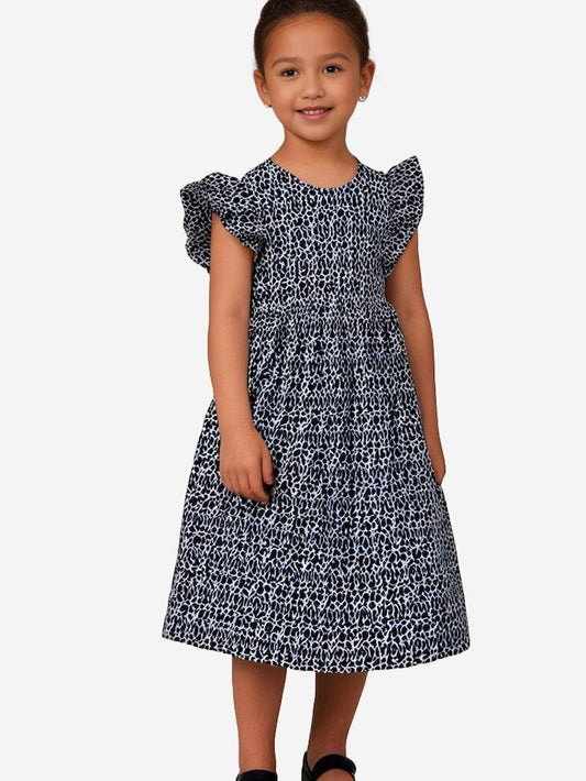 Girls cotton leopard print dress