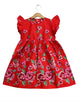 baby printed red frock dress