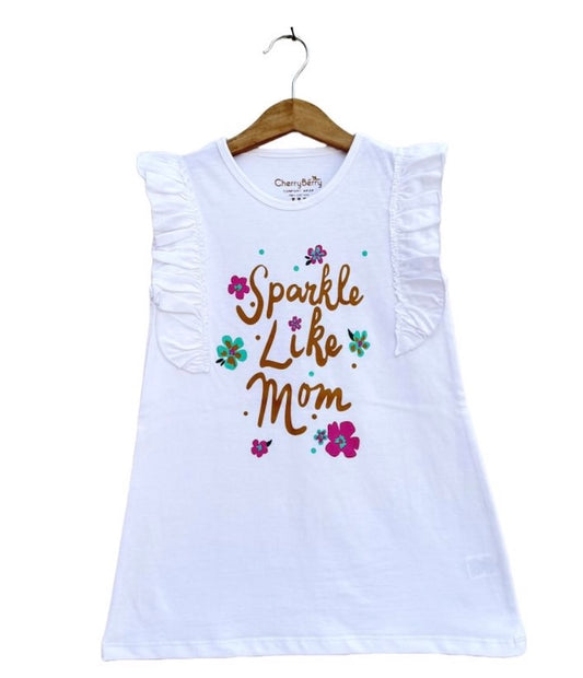 Girls white Printed T-shirt