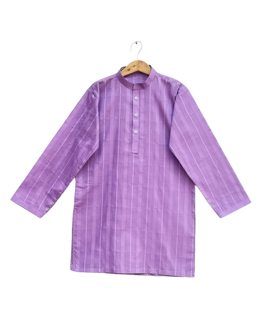 Boys Cotton Purple jacquard Kurta