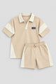 Boys oversized relax fit polo shirt and short set