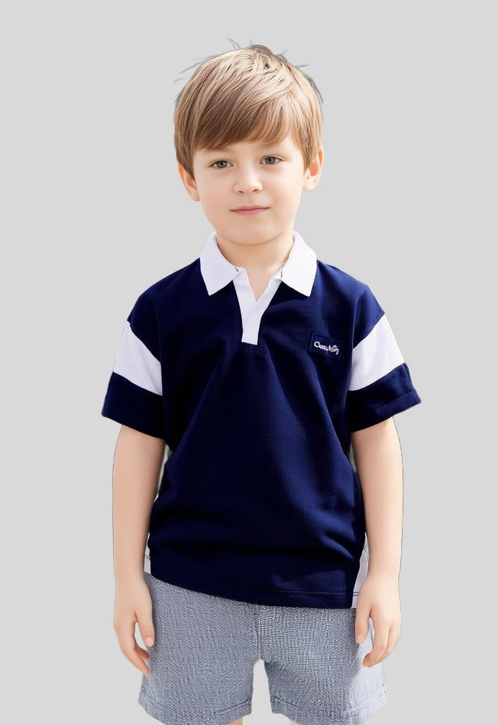 Boys loose fit drop shoulder Polo shirt