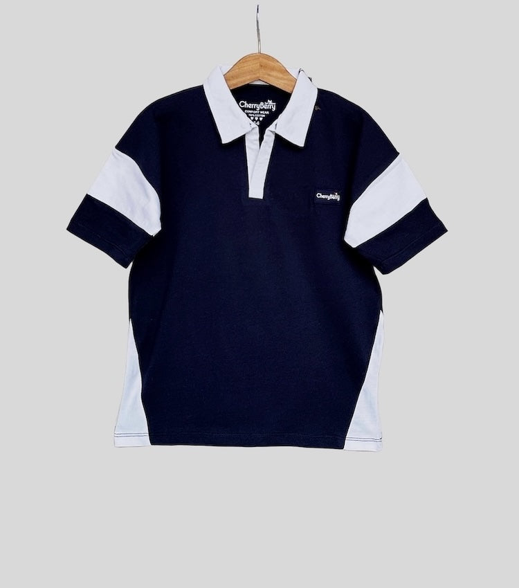 Boys loose fit drop shoulder Polo shirt