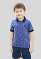 Boys allover printed two tone Polo shirt