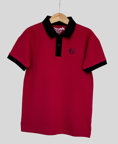 Trendy boys' oversized polo shirt with a relaxed, fashion-forward fit