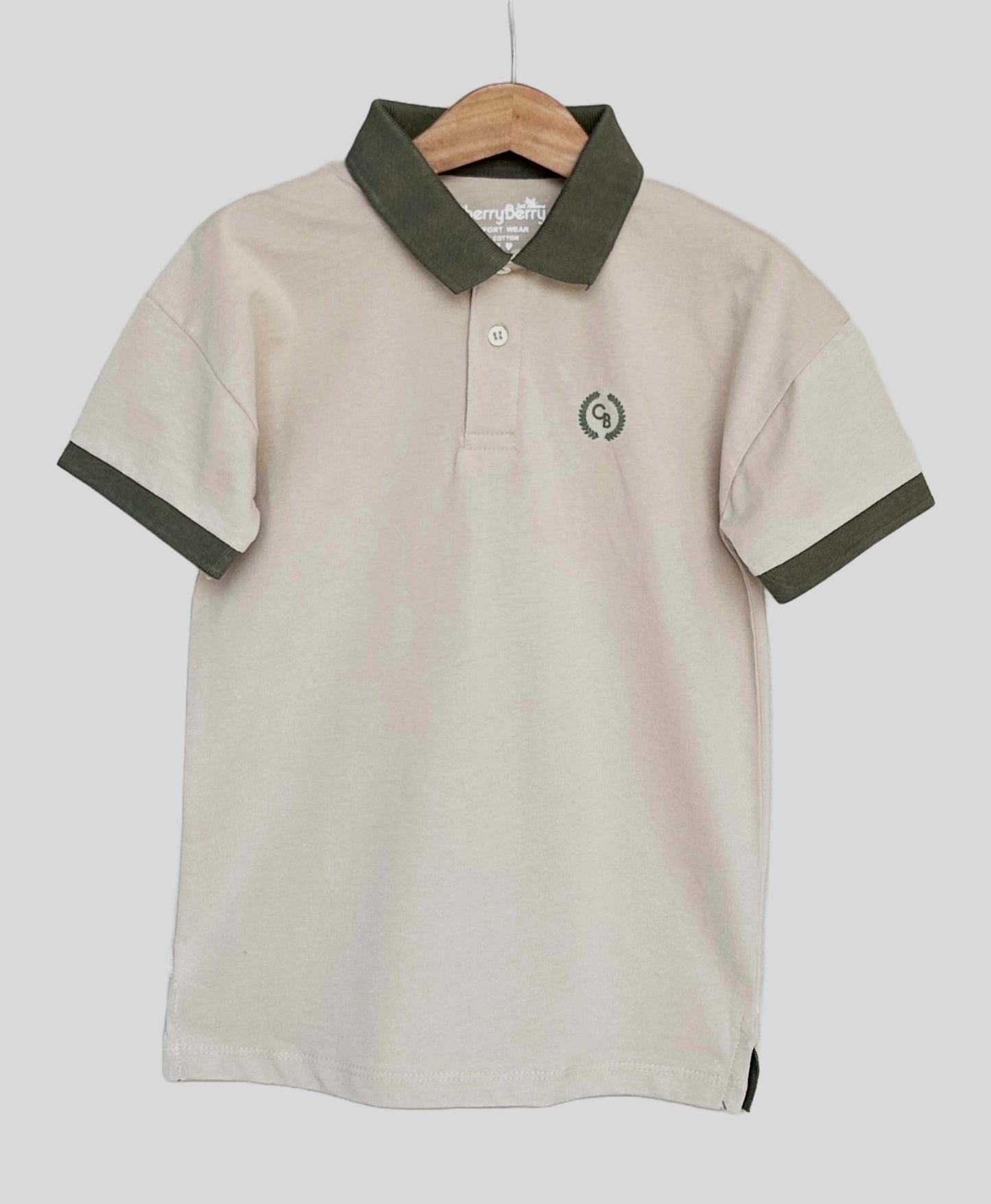 Boys' oversized polo shirt with loose fit and drop shoulders