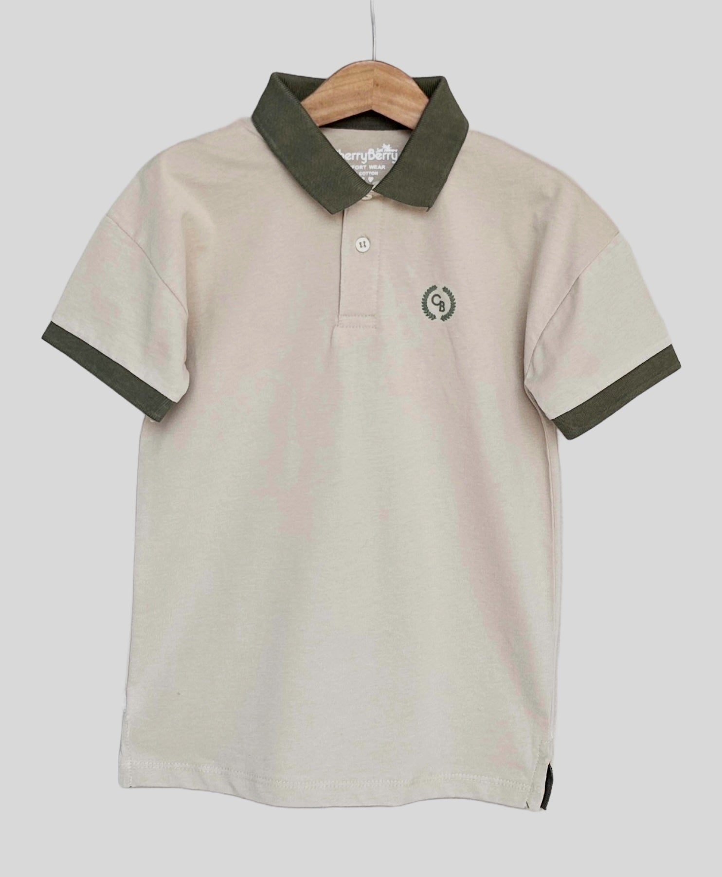 Boys' oversized polo shirt with loose fit and drop shoulders