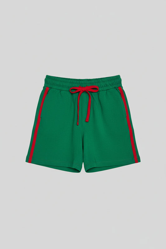 cotton striped green short
