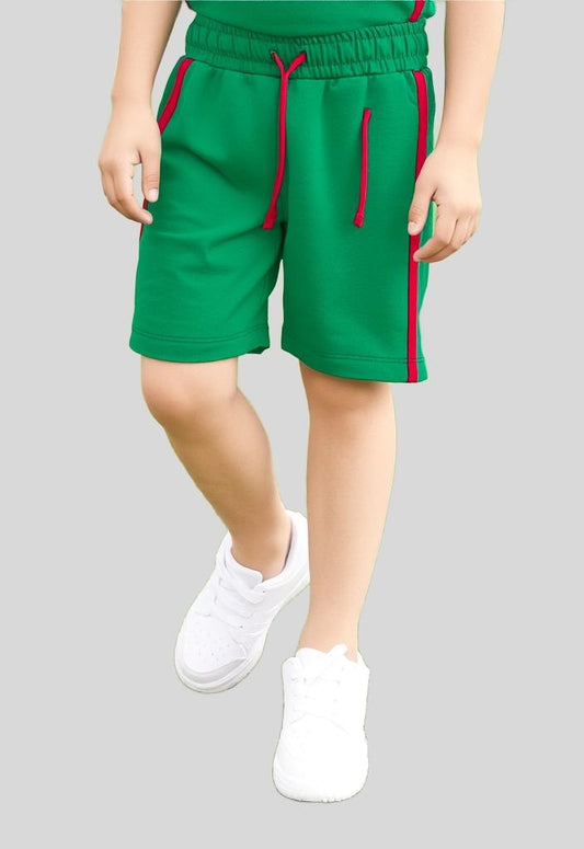 cotton striped green short