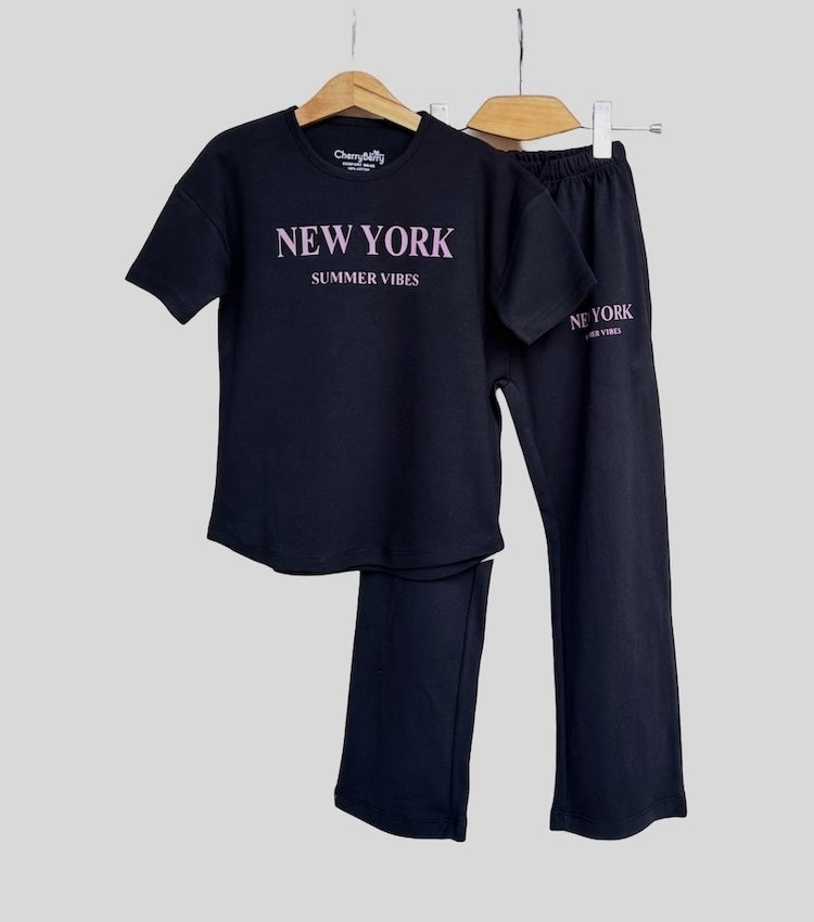 New york summer vide oversized loose fit set