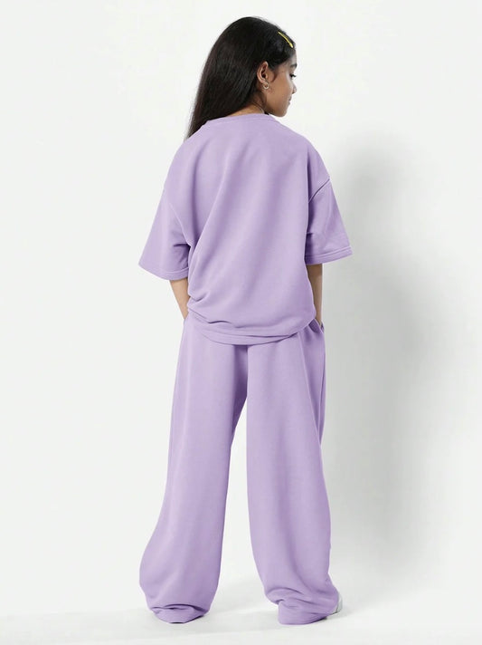 Girls oversized loose fit dress set.