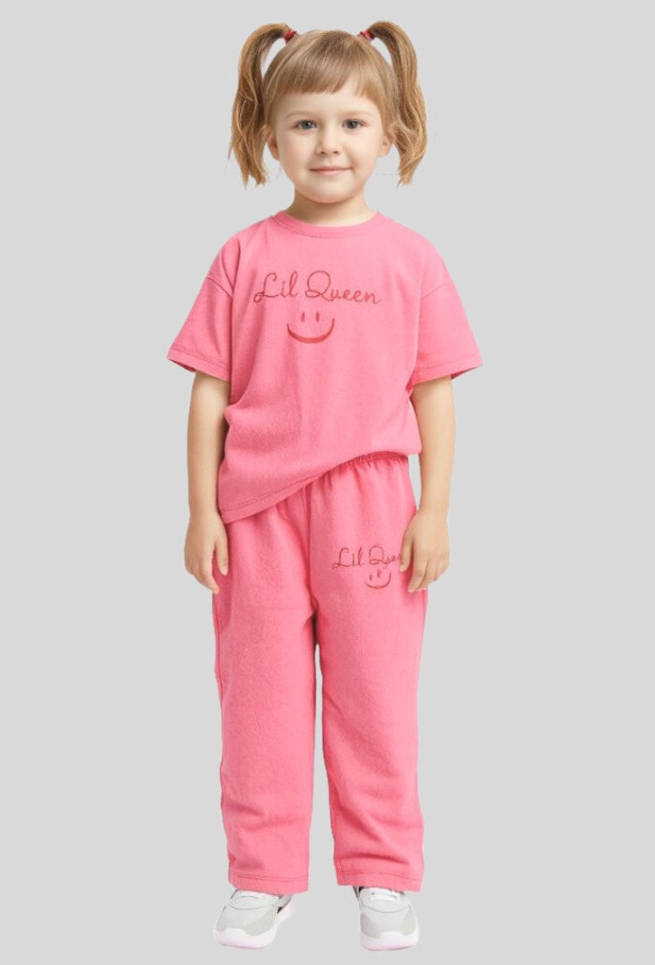 lil queen oversized loose fit drop shoulder dress set