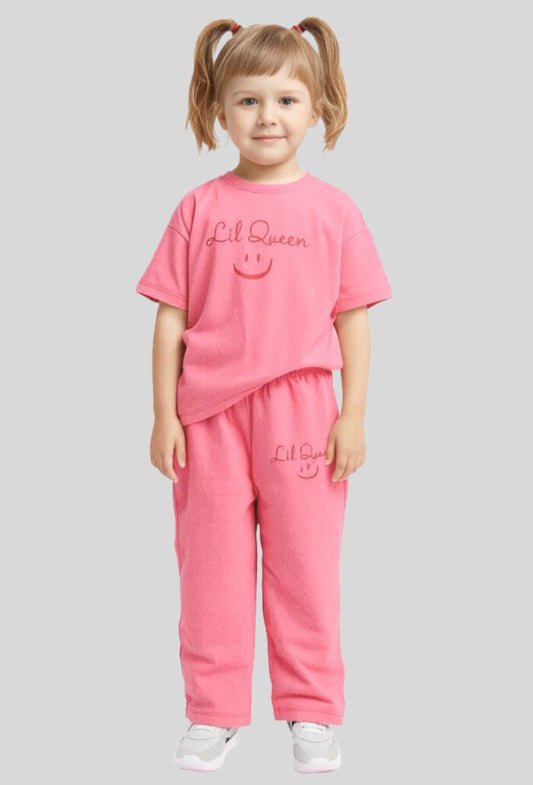 lil queen oversized loose fit drop shoulder dress set