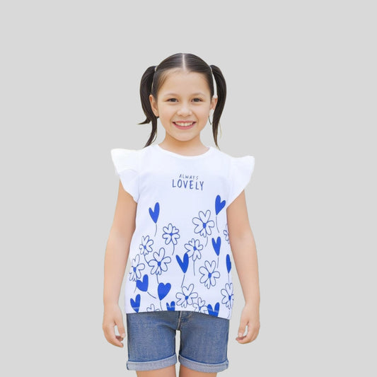Always lovely floral girls t-shirt